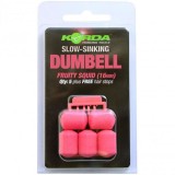 Pelete Artificiale KORDA Slow Sinking Dumbell, Fruity Squid, Pink, 16mm, 5buc/pac