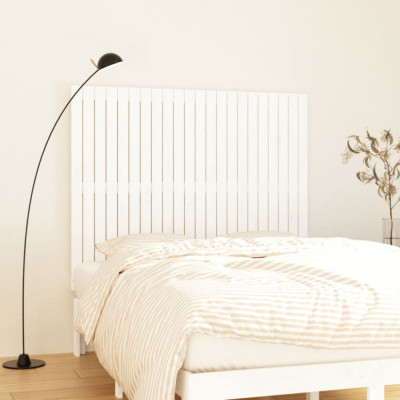 Tăblie de pat pentru perete, alb, 140x3x110 cm, lemn masiv pin foto