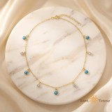 Cumpara ieftin Colier Ochiul Luminii , Colier placat cu 3 straturi de aur 18K Brazilia, cu stanta, 45 cm + prelungire 5 cm
