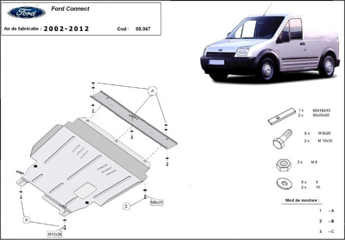 Scut motor metalic Ford Transit Connect 2002-2013