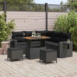 Cumpara ieftin Set de canapele pentru grădină 8 pcs Negru 90 x 55 x 71 cm