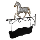 Cumpara ieftin Decoratiune suspendabila Calut metal gri negru 66x3x67 cm