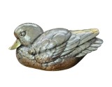 FIGURINA DECORATIVĂ VINTAGE DIN RĂȘINĂ ARGINTATA, FORMĂ RAȚĂ