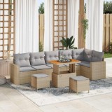 Cumpara ieftin Set de canapele pentru grădină 9 pcs Bej poliratan