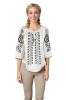 Bluza dama RSL5 alb/gri , marimea M, Casual, Bumbac