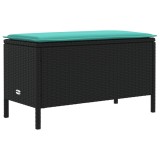 vidaXL Taburet pentru grădină Negru și Turcoaz 80 x 38 x 42 cm 42025403