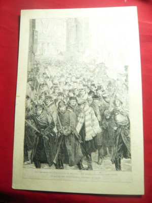 Reproducere -Grafica-Convoi studenti rusi 1881 condusi la inchisoare Moscova foto
