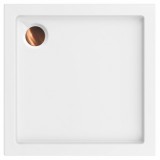Cada pentru dus din acril Rea Belmond White 80x80 Brush Copper