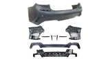 Set bara spate Bmw Seria 3, 03.20, Model G20, cu catadioptrii, gauri senzor parcare, capac cui remorcare; grunduit, de vopsit; Tip M340; cu