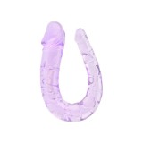 Dildouri duble - Loving Joy Mini Dildo Dublu Violet Dubla Penetrare pentru Incepatoare Joc Anal si Vaginal