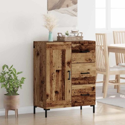vidaXL Bufet cu sertar Lemn vechi 69.5 x 34 x 90 cm Lemn compozit 881627 foto
