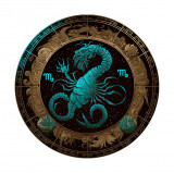 Cumpara ieftin Sticker decorativ Zodiac Scorpion, Albastru, 55 cm, 5996ST, Oem