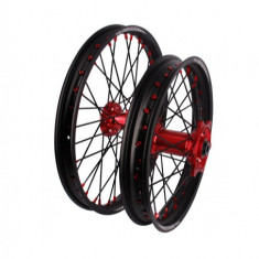 Set roti enduro Gas Gas EC 250 300 21- 23 21 x1.60 ax 22mm 18 x2.15 ax 20mm red hub Enduro Expert SRE2118RDEE