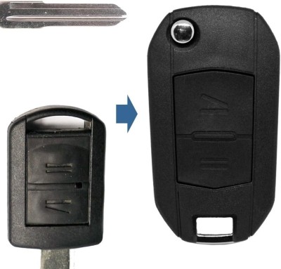 Carcasa Cheie Telecomanda 2 Butoane Flip HU46 Compatibila cu Opel &amp;ndash; Corsa C, Meriva A, Tigra B, Combo foto
