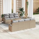 Cumpara ieftin Set de canapele pentru grădină cu pernă 8 pcs Bej Rattan poli
