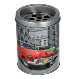Scrumieră Metalică, Model Mașini, Argintiu, Diametru 8 cm, &Icirc;nălțime 10 cm, Oem