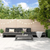 VidaXL Set mobilier relaxare de grădină, 4 piese, gri, lemn masiv pin