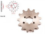 Pinion Transmisie Fata Moto Revo 420 13T, Dinte 14/17mm, Grosime 5.9mm