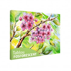 Tablou fosforescent Flori roz foto