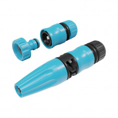 Set duza reglabila Cellfast Basic, 6 bari, conector 1/2 - 5/8 inch, adaptor cu filet, Albastru