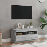Comodă TV cu lumini LED, gri sonoma, 80x35x40 cm