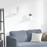 Rafturi Perete Suspendate vidaXL, 2 buc, Albe, 23x23.5 cm, MDF, Montare Usoara, Design Modern