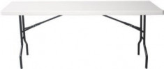 Masa dreptunghiulara din plastic alb, pliabila, L 180 cm latime 45 cm foto