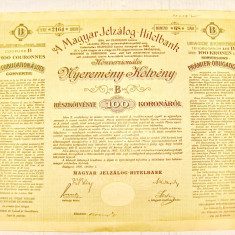B328-I-Asigurare veche imprumut ipotecar bancar 100 koroane Budapesta 1906.