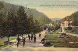 Slanic-Moldova. Parcul si Hotelurile Cerbul si Puf (circulata 1914)
