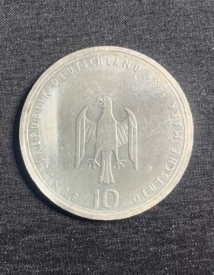 Moneda argint 10 mărci 1989J foto