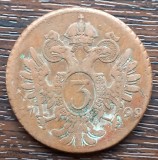 (M1983) MONEDA AUSTRIA - 3 KREUZER 1799, LIT. B, MONETARIA KREMNICA, RARA, Europa, Cupru (arama)