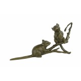 Doi soareci - statueta vieneza din bronz masiv LZ-10, Animale