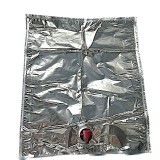 Punga de uz alimentar pentru lichide, vin, sucuri, bag-in-box BMH, capacitate 5 litri, metalizata, cu robinet, BIB
