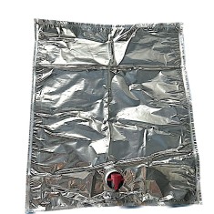 Punga de uz alimentar pentru lichide, vin, sucuri, bag-in-box BMH, capacitate 5 litri, metalizata, cu robinet, BIB foto