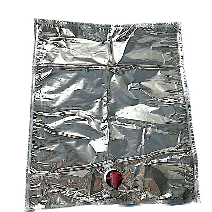 Punga de uz alimentar pentru lichide, vin, sucuri, bag-in-box BMH, capacitate 2 L, metalizata, cu robinet, BIB