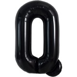 Balon folie metalizata litera q, flippy, 40 cm, umflati cu heliu sau aer, ambalaj individual, pai inclus, negru