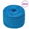 vidaXL Fr&acirc;nghie de lucru, albastru, 12 mm, 25 m, polipropilenă