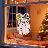 Decoratiune de Craciun pentru fereastra - om de zapada - cu ventuza - 30 x 29 cm