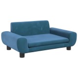 Cumpara ieftin Canapea pentru copii, albastru, 70x45x33 cm, catifea