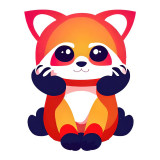 Cumpara ieftin Sticker decorativ, Panda, Portocaliu, 75 cm, 8953ST, Oem