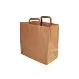 Set 50 Sacose de Hartie cu Maner Flat Misavan, 32x17x31 cm, Natur, Sacose Hartie, Sacose Hartie Natur, Set Sacose Hartie Natur, Sacose cu Maner, Sacos
