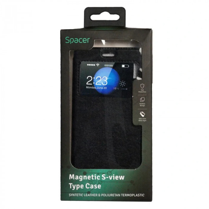 HUSA SMARTPHONE Spacer pentru Huawei P9 magnetica tip portofel negru &amp;quot;SPT-M-HW.P9&amp;quot;