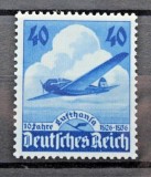 Deutsches Reich 1936 - Aniversare Lufthansa, avion, aviație, neuzat