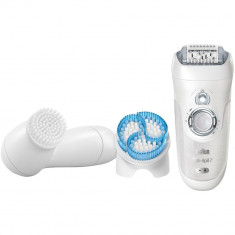 Epilator Braun SE7939e 3-in-1, Wet&amp;amp;Dry, 40 pensete, 3 accesorii, SmartLight, Masaj, Alb foto