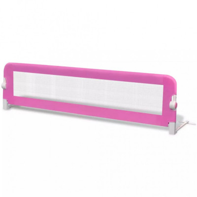 Balustradă de siguranță pentru pat de copil, roz, 150x42 cm foto