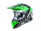 Casca Moto Enduro Just1 J39 Thruster Verde Negru, Marimea L, Omologata ECE 22.06, Ventilatie Optima, Interior Antimicrobian