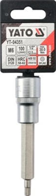 Bit Spline M6 cu adaptor 1/2 100 mm YATO foto