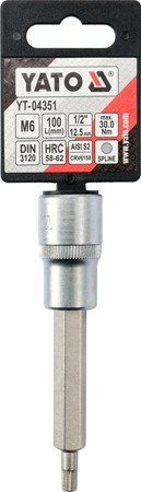 Bit Spline M6 cu adaptor 1/2 100 mm YATO