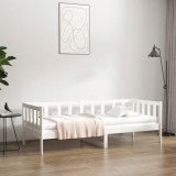 VidaXL Pat de zi fără saltea, alb, 80x200 cm, lemn masiv pin
