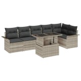 Cumpara ieftin Set de canapele pentru grădină 7 pcs Gri deschis Rattan poli